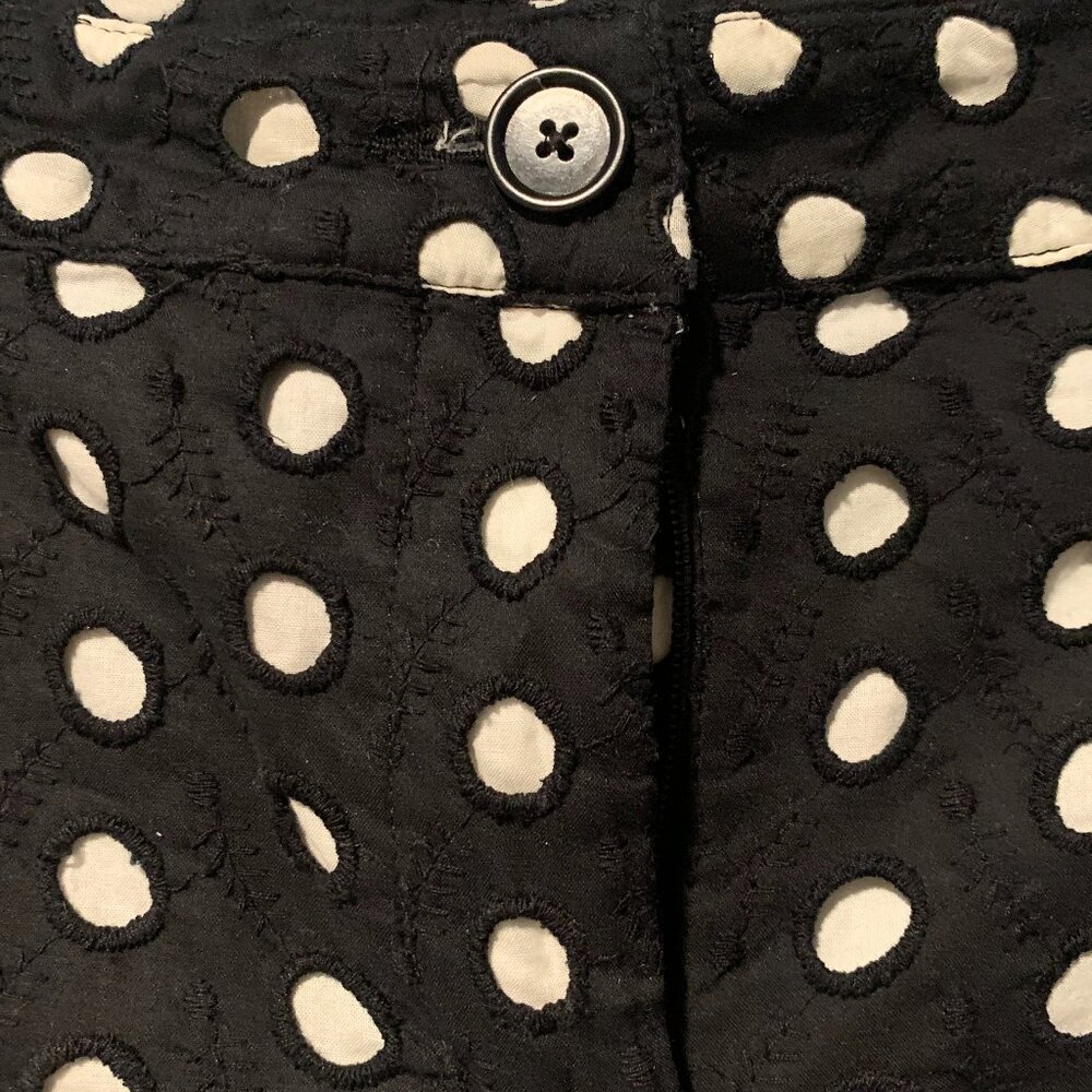 Loft Ladies Black & Cream Polka Dot Shorts